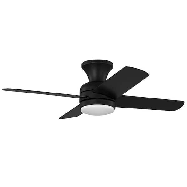 Hampton Bay Cardiff 42 in. Matte Black Flush Mount Standard Indoor