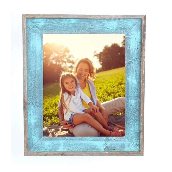 BarnwoodUSA Rustic Farmhouse Artisan 10 in. x 10 in. Robins Egg Blue Reclaimed Picture Frame