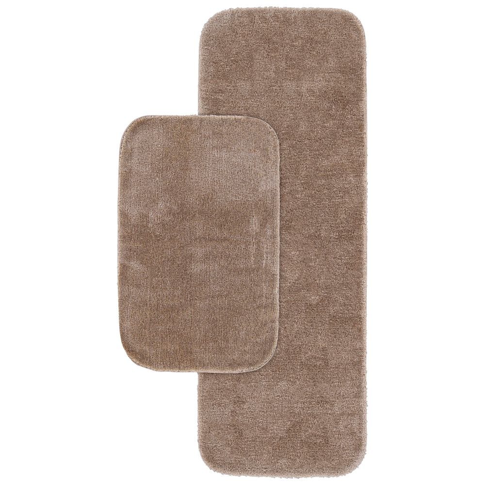 Garland Rug Traditional Taupe Beige 2 Piece Nylon Washable Bathroom Rug ...