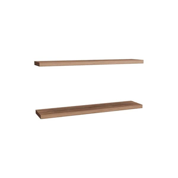 Anqtovp 47 in. W x 1.50 in H Indoor Wide Floating Shelves-Wall Mount in Beige Set of 2