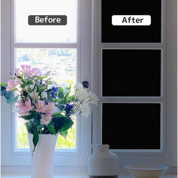 35.4 in. x 78 in. Total Blackout With Grid Backing Window Film