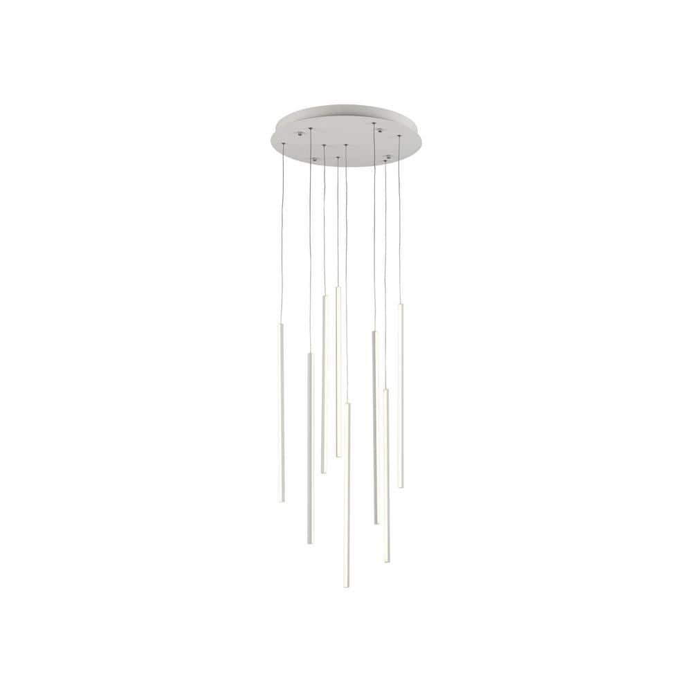 White Aluminum LED Cluster Pendant Light, 21.63" Tall