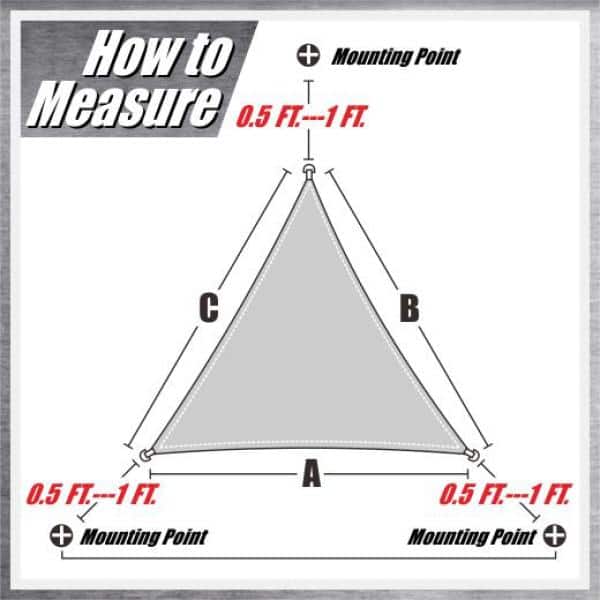Green High-Density Polyethylene Triangle Shade Sail with Stainless Steel Rings