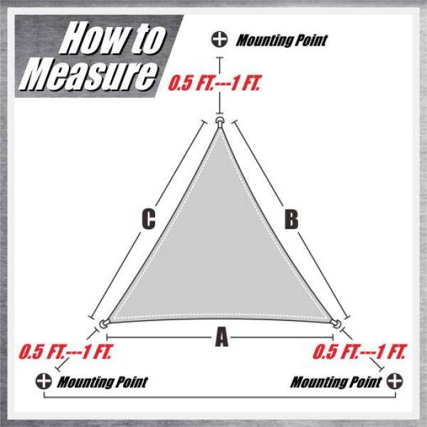 White HDPE Mesh Right Triangle Sun Shade Sail 10' x 10' x 14'