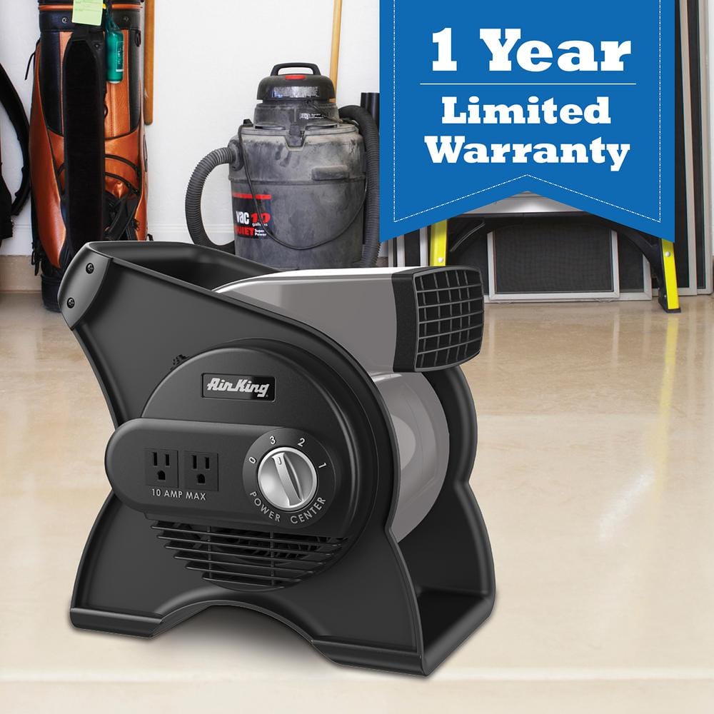 Air King 11" Black ABS Plastic Pivoting Utility Fan