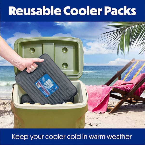 Cooler Shock Reusable Ice Packs for Cooler - Set of 3 Long Lasting