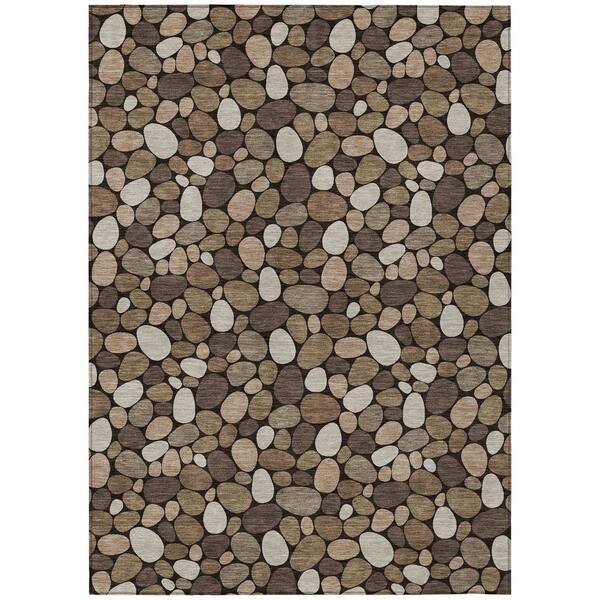 Chantille Machine Washable Indoor/Outdoor Abstract ACN2817 Brown 10 ft. x 14 ft. Area Rug