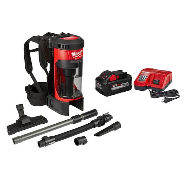 Milwaukee M18 FUEL 18-Volt Lithium-Ion Brushless 1 Gal. Cordless 3-in-1 Backpack Vacuum with 8.0 Ah Battery and Rapid Charger