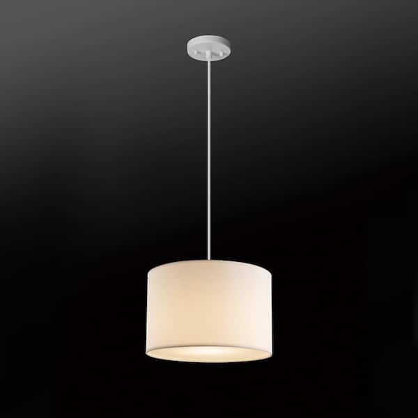 Globe Electric Sutton 1-Light White Fabric Shade Plug-In or