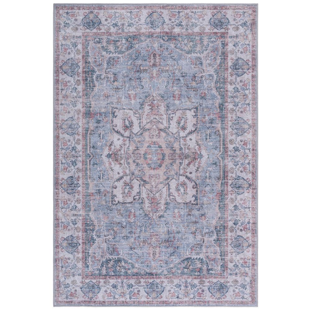 Vintage Heriz Blue/Beige 5 ft. x 8 ft. Machine Washable Distressed Ornate Medallion Area Rug price history on PriceWatchPro