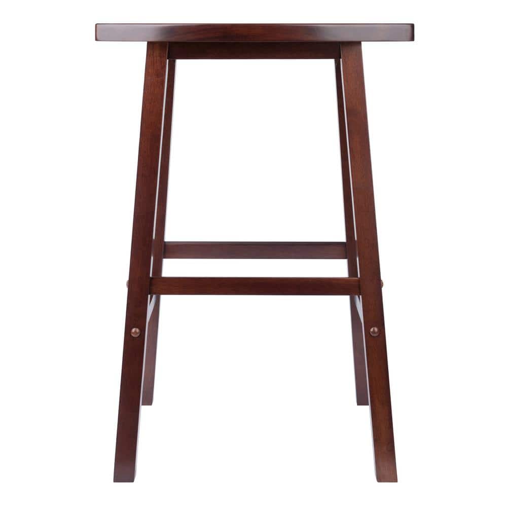 Walnut 29" Backless Saddle Style Bar Stool