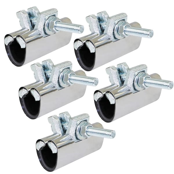 The Plumber's Choice 1-1/4 in. IPS Pipe Repair Clamp, Stainless Steel, 3 in. Long, 1-Bolt (5-Pack)