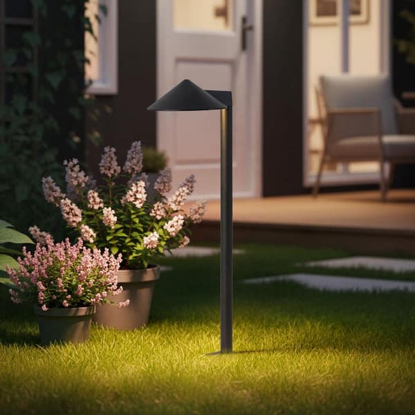 26.25 in. Low Voltage Black Aluminum Hardwired Integrated LED Weather Resistant Path Light with Acrylic Lens (12-Pack)