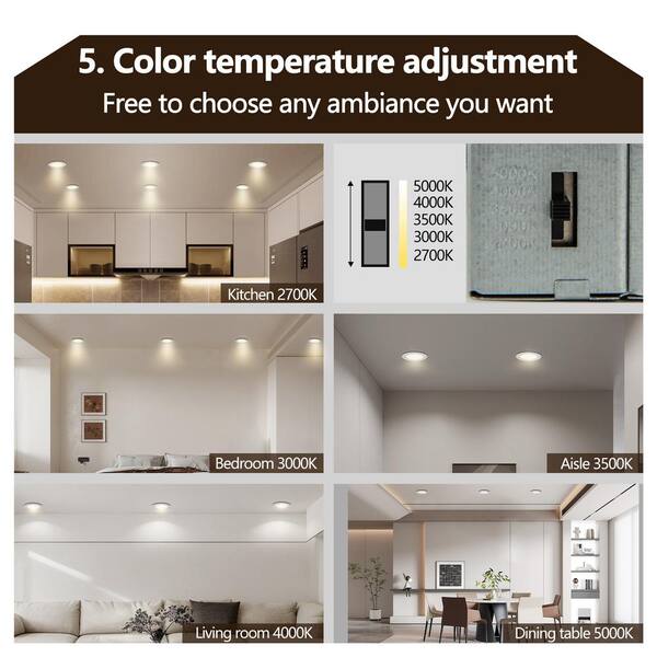 Unbranded - 6 in. Ultra Thin LED Recessed Ceiling Light Canless Dimmable Indoor/Outdoor Integrated LED Light(12-Pack)