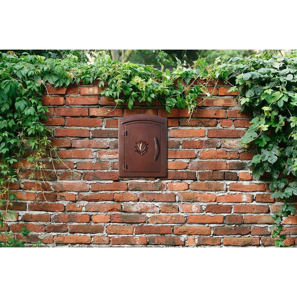 Antique Copper Cast Aluminum Lockable Column Mount Mailbox