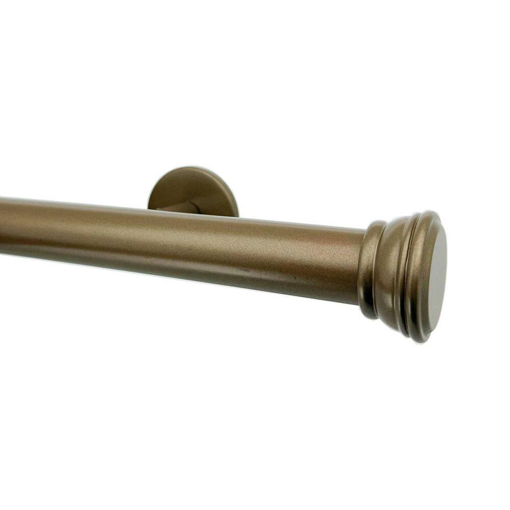 Tekno Pro 84 in. Non-Adjustable 1.13 in. Diameter Decorative Traverse Curtain Rod with Reba Finial in Champagne price history on PriceWatchPro