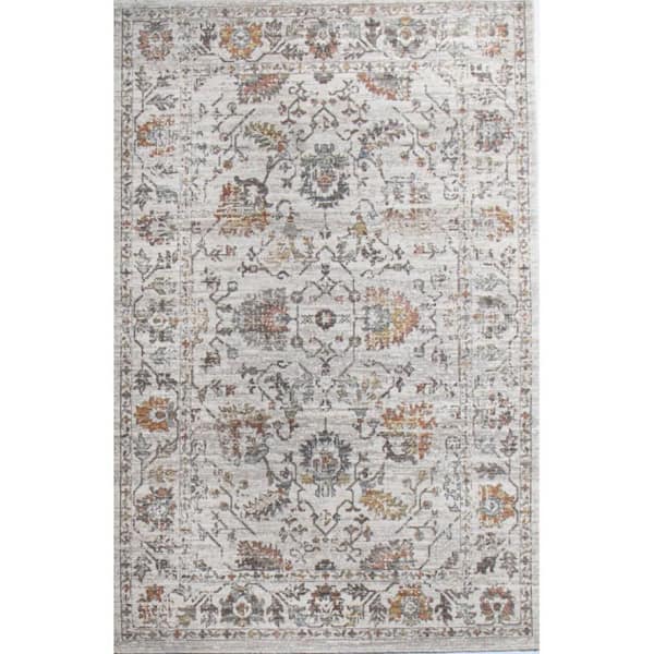 BASHIAN Legacy Ivory 5 ft. x 8 ft. Floral Transitional Area Rug