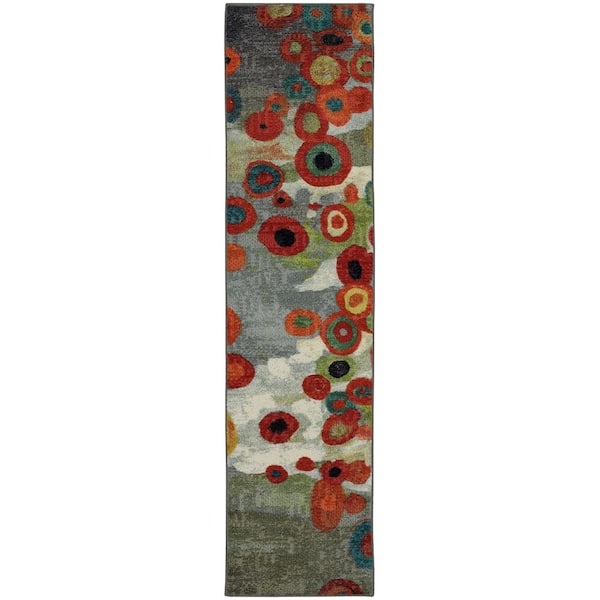 Mohawk Home Tossed Floral Multi 2 ft. x 5 ft. Machine Washable Abstract Runner Rug