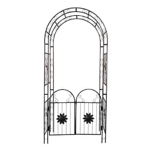 98 .4 in. Metal Garden Arch Trellis with doors
