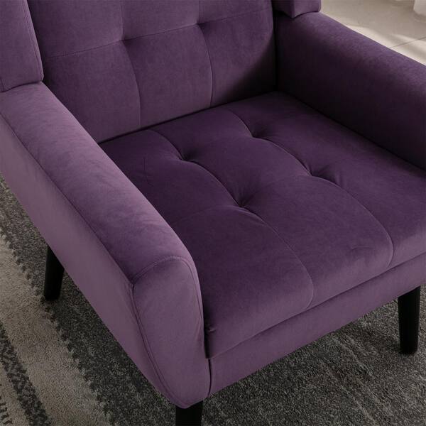 purple and black accent chair