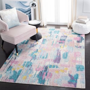 Lillian Pink/Turquoise 5 ft. x 8 ft. Abstract Gradient Area Rug
