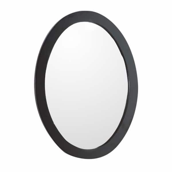 Bellaterra Home Lazio 22 in. W x 28 in. H Framed Oval Bathroom Vanity Mirror in Espresso