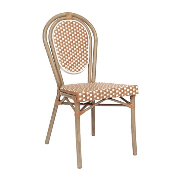 Carnegy Avenue Brown Aluminum Outdoor Dining Chair in White