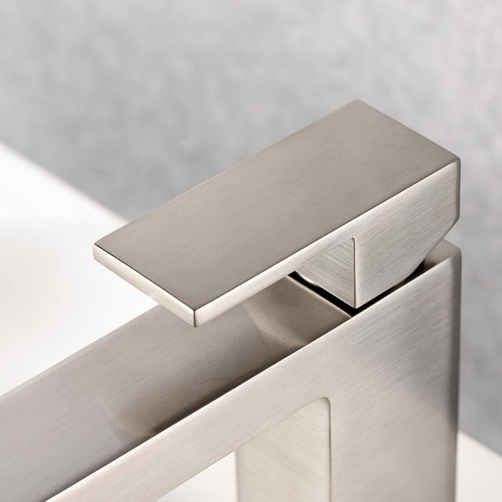 Brushed Nickel Modern Single-Hole Bathroom Faucet