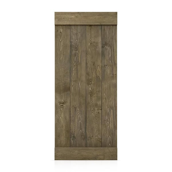 36 in. x 58 in. Aged Barrel Solid Pine Wood Bathroom Stall Partition Door Slab