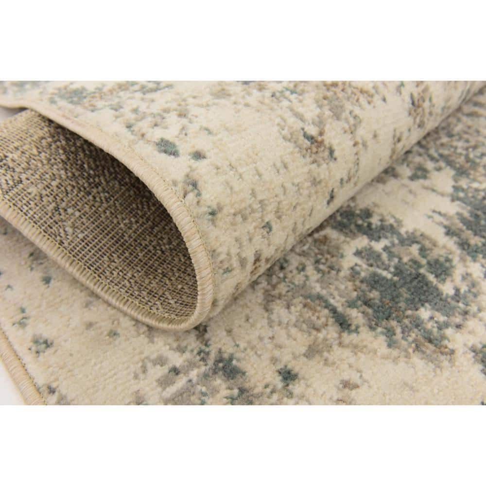 Abstract Gray Mirage 4' x 6' Easy-Care Synthetic Rug