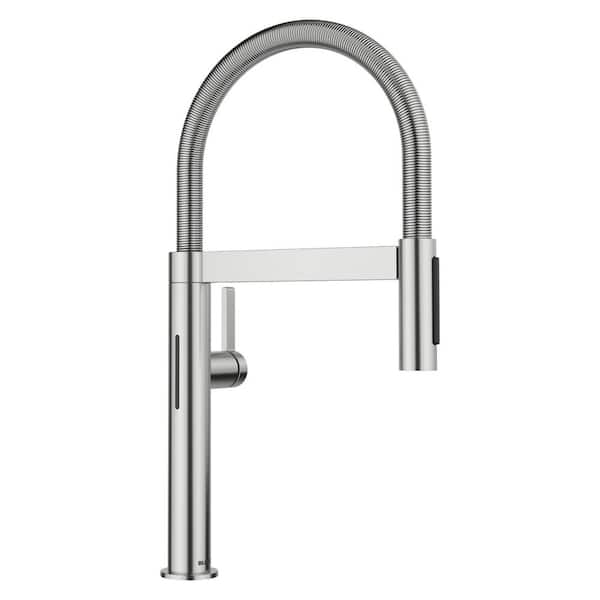 Culina II PVD Steel 17.4 in. H Pull Down Sprayer Kitchen Faucet with 180 Degree Spout Swivel