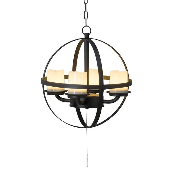 Sunjoy Barneys Sphere Outdoor Battery Powered 4 Light Led Chandelier D203015600 The Home Depot Sunjoy Barneys Sphere Outdoor Battery, Battery Operated Outdoor Chandelier Home Depot