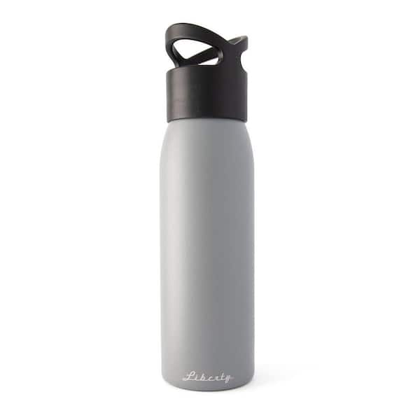 Liberty 24 oz. Charcoal Reusable Single Wall Aluminum Water Bottle with  Threaded Lid 2410300000STBLK - The Home Depot