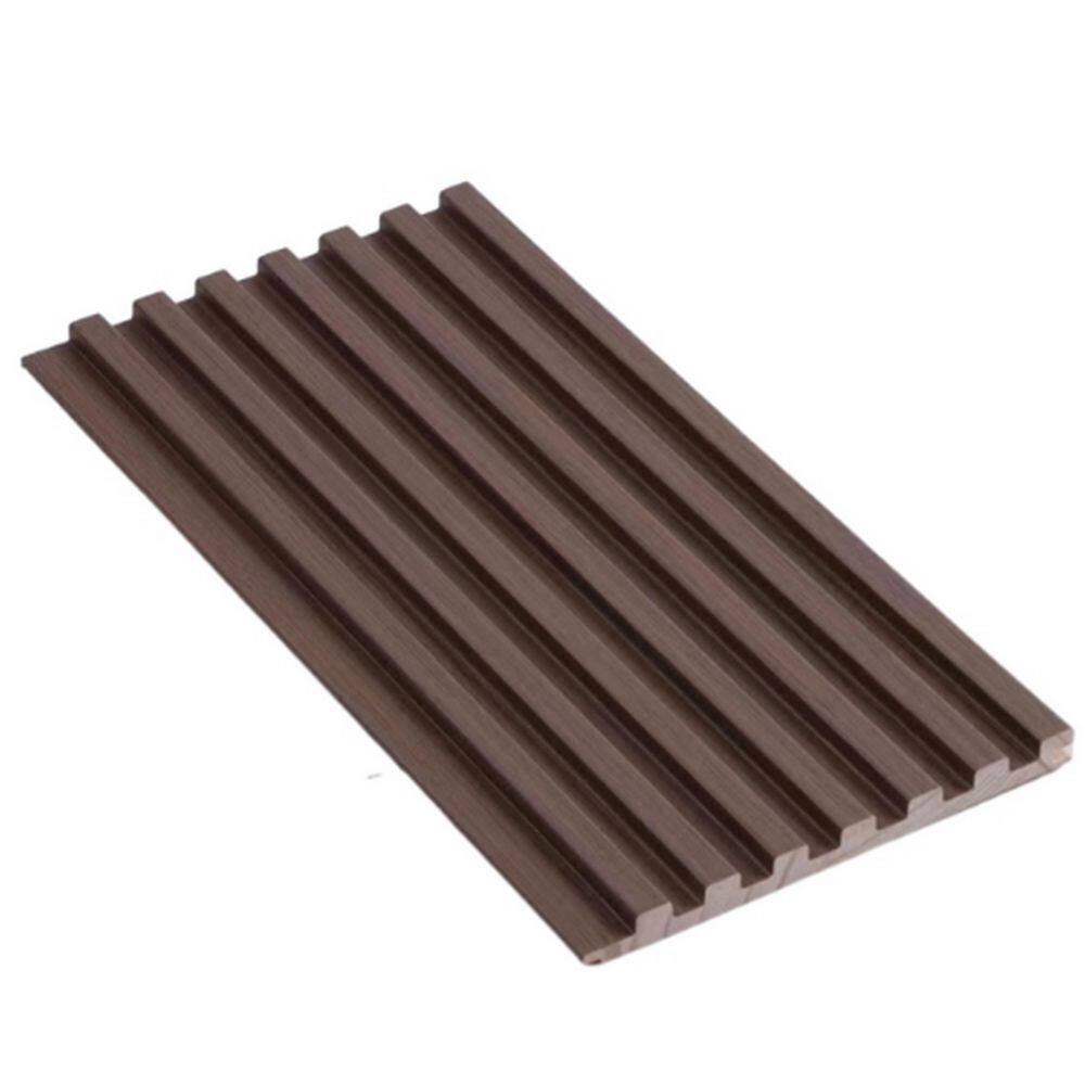 94 in. x 6 in x 0.5 in. Solid Wood Wall 7 Grid Cladding Siding Board in Driftwood Color (Set of 4-Piece) price history on PriceWatchPro