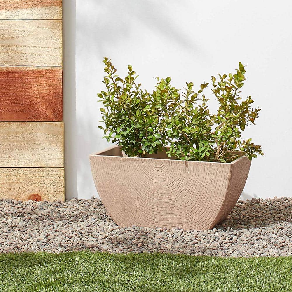 Eco-Friendly Beige Rectangular Planter Box, Small 8.3"x10"