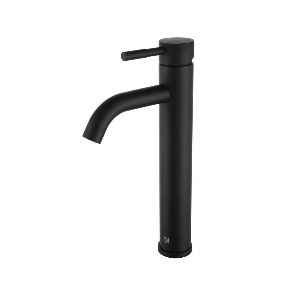 Timeless Home Single Handle Vessel Sink Faucet in Matte Black