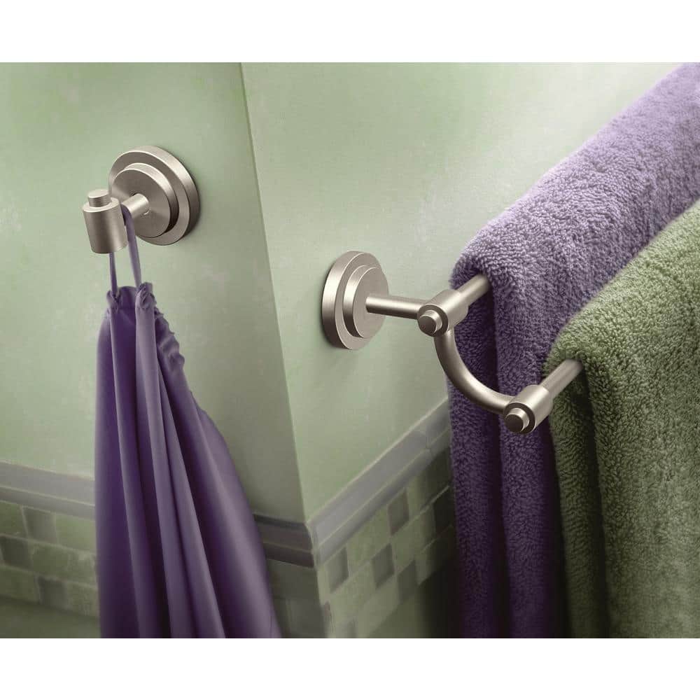Brushed Nickel 24-Inch Double Wall Mounted Towel Bar
