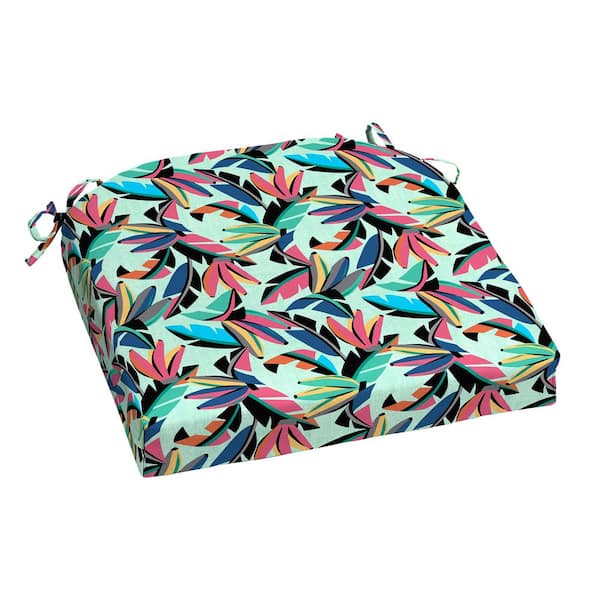 Hampton Bay 20 in. W x 20 in. D Universal Outdoor Seat Pad in Casetta Bananas (Set of 4)