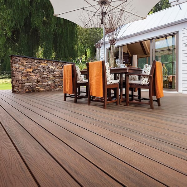Transcend 1 in. x 6 in. x 20 ft. Spiced Rum Square Edge Composite Deck Board