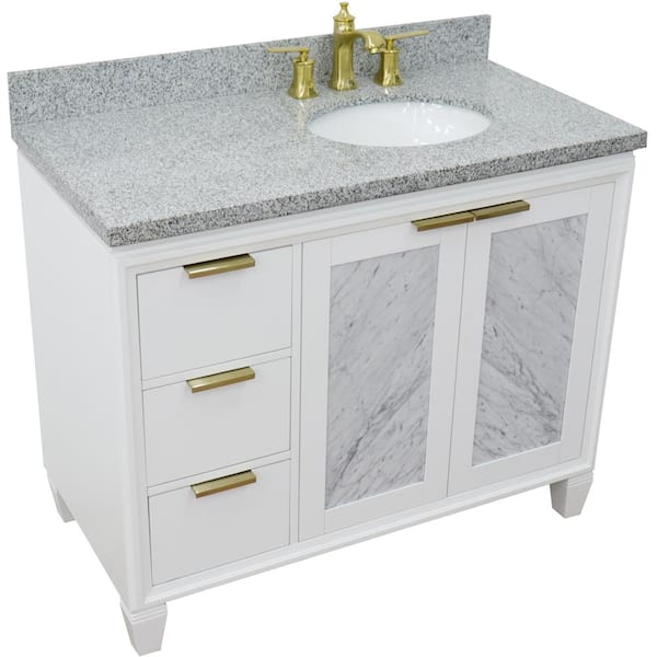 White Oval Basin 990 43r Wh Gyor, 43 Granite Vanity Top With Sink