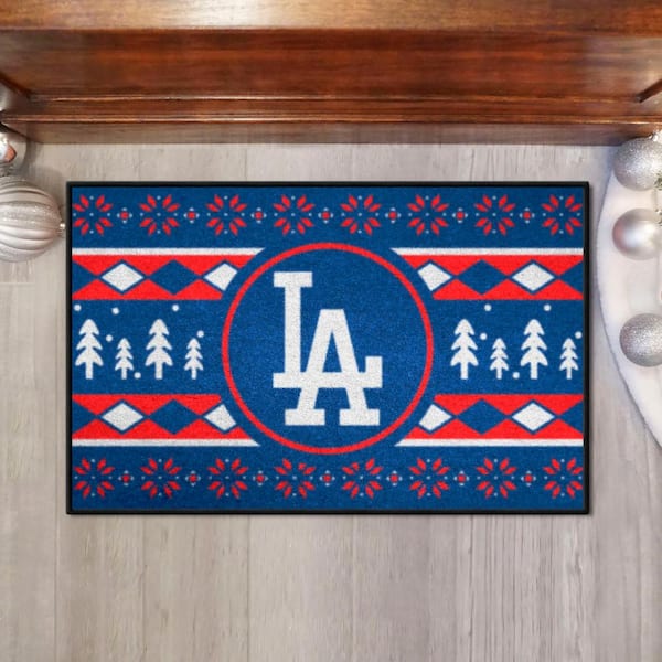 FANMATS Los Angeles Dodgers Blue Holiday Sweater 1.5 ft. x 2.5 ft. Starter  Area Rug 26402 - The Home Depot