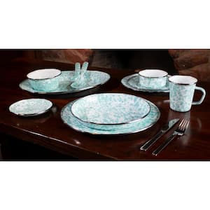 10 in. Sea Glass Enamelware Pasta Plate Set of 4