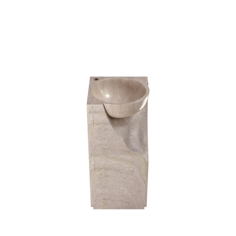 15.9 in. Solid Surface Pedestal Bathroom Sink in Light Beige price history on PriceWatchPro