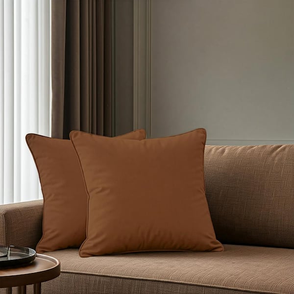 Hearthia Throw Pillow Covers Pack Of 2 - 18x18 Inch Striped Cushion Covers With Zipper | Decorative Sofa Bedroom Pillow Cases (Camel) - View #9