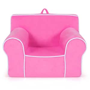 Pink Velvet Fabric Kids Sofa Toddler Foam Filled Armchair Baby Perfect Gift