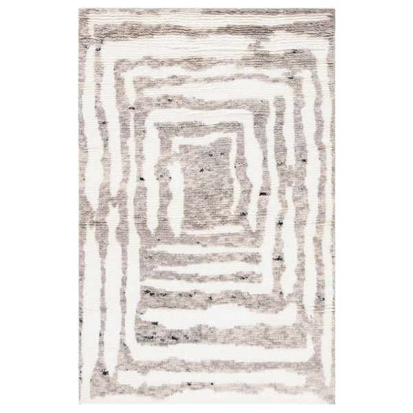 Casablanca 5 ft. x 8 ft. Ivory/Gray Two-Toned Spiral Area Rug