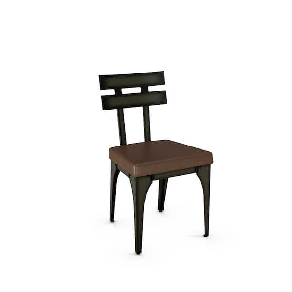 Unbranded Knowlton Semi-Transparent Metal and Brown Dining Chair (Set of 2)