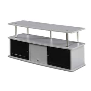 Designs2Go 47 in. Gray Particle Board TV Stand 50 in. with Doors