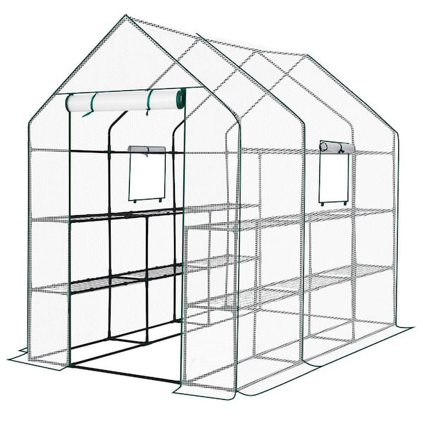 56 in. W x 85 in. D x 77 in. H PE-Covered Portable Greenhouse