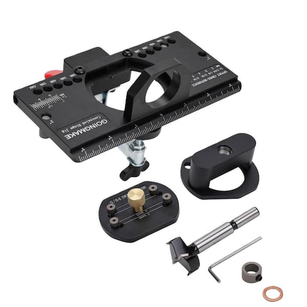 Metal Concealed Hinge Jig with Quick Clamp and Dust Vacuum, Adapter Concealed Door Hinge Jig, Cabinet Hinge Jig